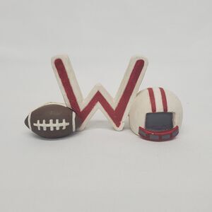 Blossom Bucket University Of Wisconsin Football & Helmet Big W Figurine